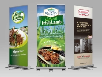 Pullup & Rollup Free standing Display Banner signs – Irish Country Meats